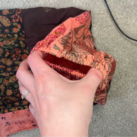 Boho festival hippie multicolor patchwork harem jogger pants size small - Picture 5 of 8